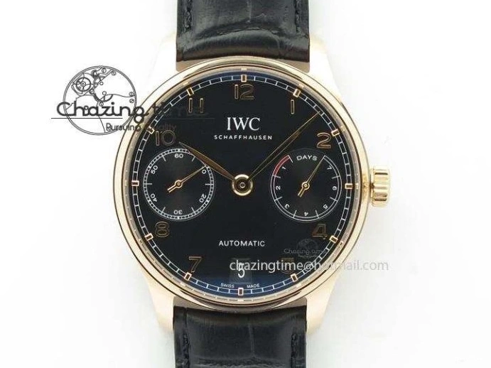 MIROTIME 0516 Portuguese Chrono SS ZF 1:1 Best Edition Gray Dial SS On Black Leather Strap A ZipUp 7215